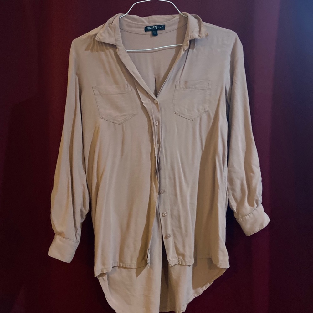 Salmon color long sleeve button down